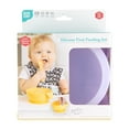 thumbnail image 2 of Bumkins Baby Silicone First Feeding Set w/ Bowl, Lid & Spoon for Ages 4 months+ (Lavender), 2 of 6