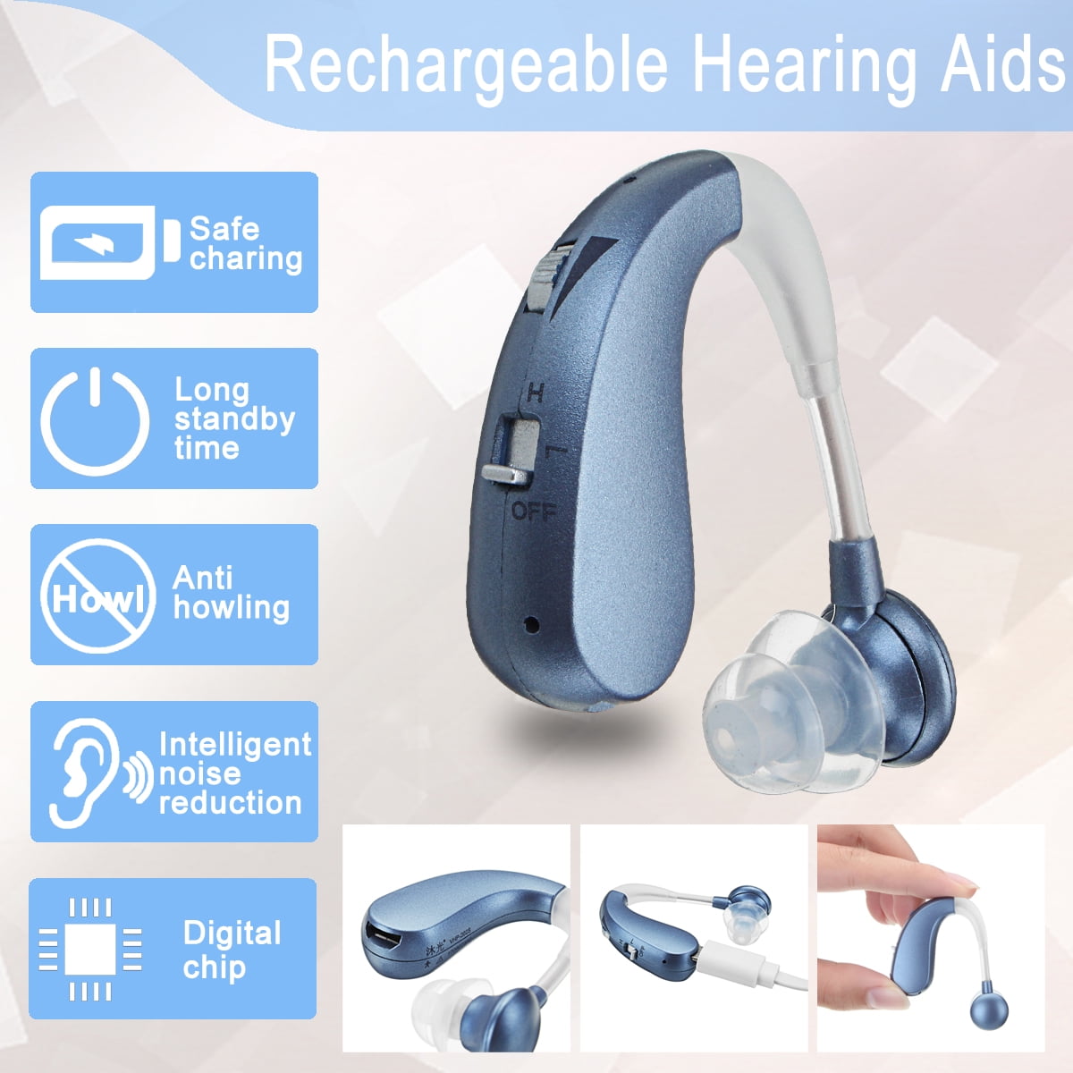 Hearing Aids Rechargeable Ear Hearing Amplifier Sound Amplifier with