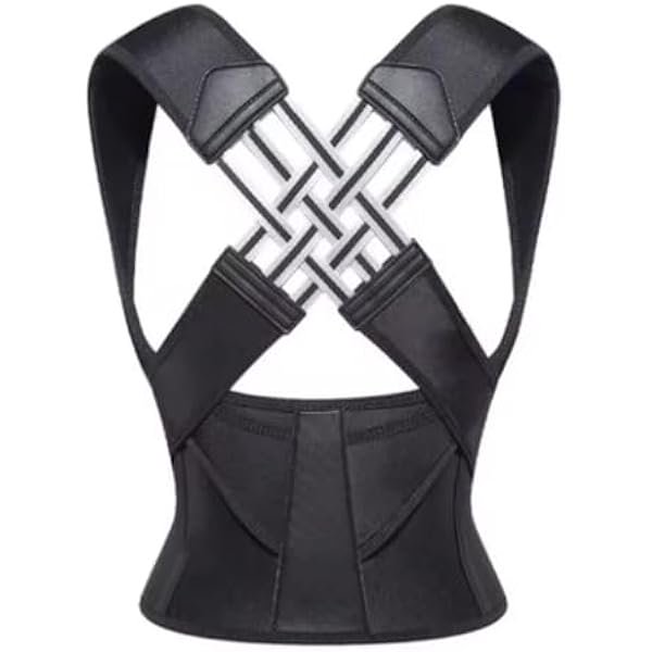 wonima11 Back Brace Posture Corrector for Women & Men Back Lumbar Support Shoulder Posture Support for Improve Posture (Black, Medium)