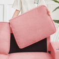thumbnail image 4 of Aukfa 84" Snowfleece Sofa with Cup Holders, Modern 3-Seater Couch for Living Room Office, Pink, 4 of 10