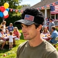 thumbnail image 5 of July 4th Party Hat with Wig, Patriotic Rhinestone Baseball Cap, American Flag Themed Clothes Hat for Independence Day Celebration and Festive Photo Prop, 5 of 7