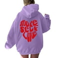 thumbnail image 6 of Sales Today Clearance Graphic Hoodies for Women Women's Long Sleeved More Self Love Letter Printed Hoodie Hoodie Hoodie, 6 of 6