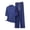Blue, variant on Women’s Plus Size Loungewear Set, Summer Mock Neck T-Shirt and Long Pants Sleep Set, Loose Fits Comfy Home Pajamas Set,Coffee,XXL