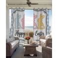 thumbnail image 3 of Happy Easter Blackout Curtains 96 Inch Length 2 Panels Set, Cute Lovely Colorful Rabbits Silhouette Blue Plaid Full Shading Curtains for Windows, Blackout Curtains for Bedroom Living Room 52"x96", 3 of 8