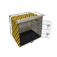 thumbnail image 6 of Yellow Brown Dog Crate Cover, Continuous Classic Striped Style Diagonal Square Check, Easy to Use Pet Kennel Cover Small Dogs Puppies Kittens, 7 Sizes, Mustard Umber, by Ambesonne, 6 of 6
