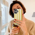 thumbnail image 6 of Yellow And White Vertical Stripes Leather Wallet Case for iPhone 16 15 14 13 12 11 Pro Max Wallet Case Card Holder Flip, 6 of 8