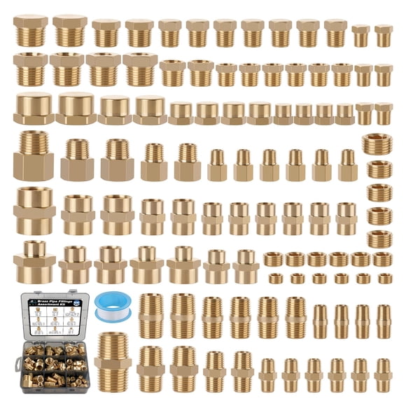 Kit surtido de accesorios para tubería de latón Ailbiuko, 106 piezas, NPT
