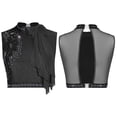 thumbnail image 4 of dPois Women's Lyrical Dance Crop Top Shiny Rhinestone Sleeveless Exquisite Embroidery Stage Performance Vest Black M, 4 of 4