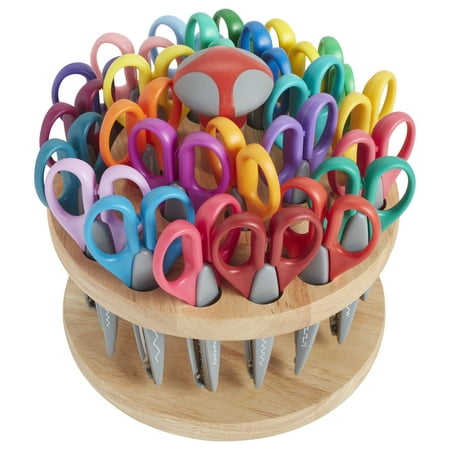 ECR4Kids Decorative Paper Edger Scissors with Rotating Rack - Set of 24