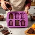 thumbnail image 5 of 6-Cavity Tombstone Silicone Mold, Halloween RIP Skull Spider Gravestone Shape Baking Mold for Chocolate Cookie Candy Soap Resin Craft 19.5×16.7cm, 5 of 9