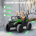 thumbnail image 4 of TOKTOO 24 Volt Ride on Toy for Big Kids, 24V Ride Ons with 4 Power EVA Wheels, 24V 2 Seater Battery Powered Ride on UTV Car, 4WD, 800W, 5.1 Mph, Kid Electric Car with Remote Control, Aged 3-8Y, Green, 4 of 13