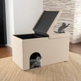 thumbnail image 2 of Demi Bonn 35" Cat House for Indoor Cats, Cat Litter Box Enclosure with Urine Proof Litter Mat, Kitty Condo Bed Cave, Beige, 2 of 8