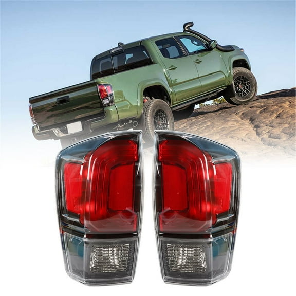 LABLT Pair Black Bezel Clear Lens Rear Tail lights Lamps for Toyota Tacoma 2016-2021