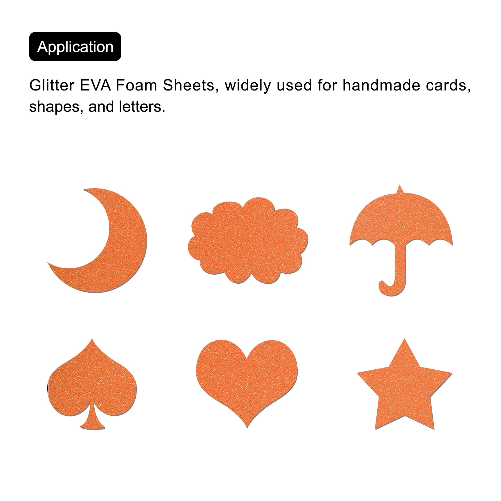 Uxcell Orange Shiny EVA Foam Sheets 23.6x15.7in 1.2mm Thick for Crafts DIY 6 Pcs