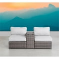 thumbnail image 2 of Living Source International Causeuse d'Extérieur en Osier avec Coussins, Brun/blanc, 2 of 3