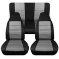 thumbnail image 2 of 4PCS Universal Car Seat Covers Set Fit for Jeep Wrangler 1976-2018, Cloth Interior Automotive Protector Cushion Cover for Car Truck SUV Front and Rear Seat Cover Protector Set, Gray, 2 of 10