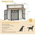 thumbnail image 5 of 39.4" Large wooden dog crate, Indoor Dog Kennel with Barn Door for Medium/Large Dogs, 3 Doors dog Crate Furniture with Storage, White Brown, 5 of 11