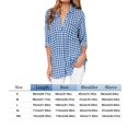 thumbnail image 5 of Camiseta De Manga Larga A Cuadros De Algodón Blusa De Mujer De Un Solo Pecho Con Solapa (M) Tmvgtek Mujer, 5 of 5