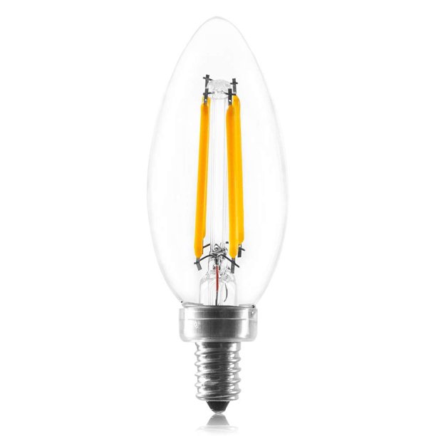 Luxrite LED Candelabra Bulb, 4.5W (40W Equivalent), 2700K Warm White