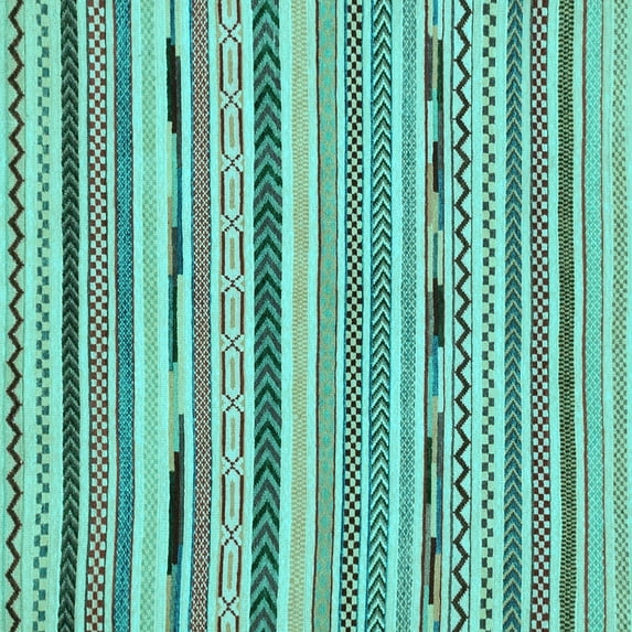 Ahgly Company Indoor Square Abstract Light Blue Modern Area Rugs, 7' Square