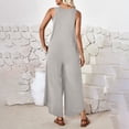 thumbnail image 5 of BangWanChi Womens Jumpsuits Overalls Wide Leg Casual Womens Fashion Summer Solid Pocket Casual Sleeveless Suspender Jumpsuit, 5 of 5