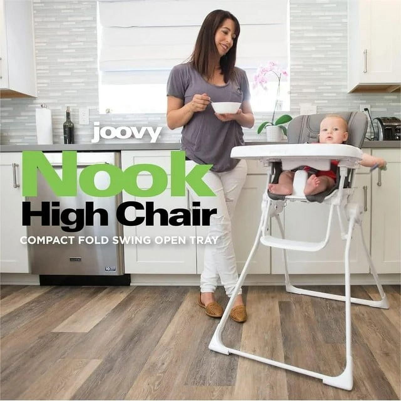 joovy Nook, Compact Fold, Swing Open Tray High Chair, Turquoise