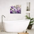 thumbnail image 3 of Purple Flower Butterfly Canvas Wall Art Gray Ink and Wash Picture Wall Art Decor Country Purple Beautiful Floral Print Wall Art for Living Room Office Bedroom with Framed Ready to Hang,12x12inch, 3 of 6