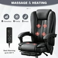 thumbnail image 3 of CoSoTower Massage Office Chair with Heat and 6 Vibration Points,Executive Office Chair with Foot Rest and Padded Armrests,Reclining Backrest and Wheels, 3 of 7