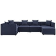 thumbnail image 1 of Modway Saybrook 6-Piece Fabric Upholstered Outdoor Patio Sectional Sofa in Navy, 1 of 11