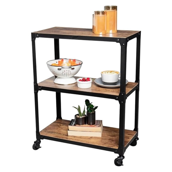 Kitchen Island Trolleys Rolling Cart, Microwave Stand 3-Tier Coffee Cart