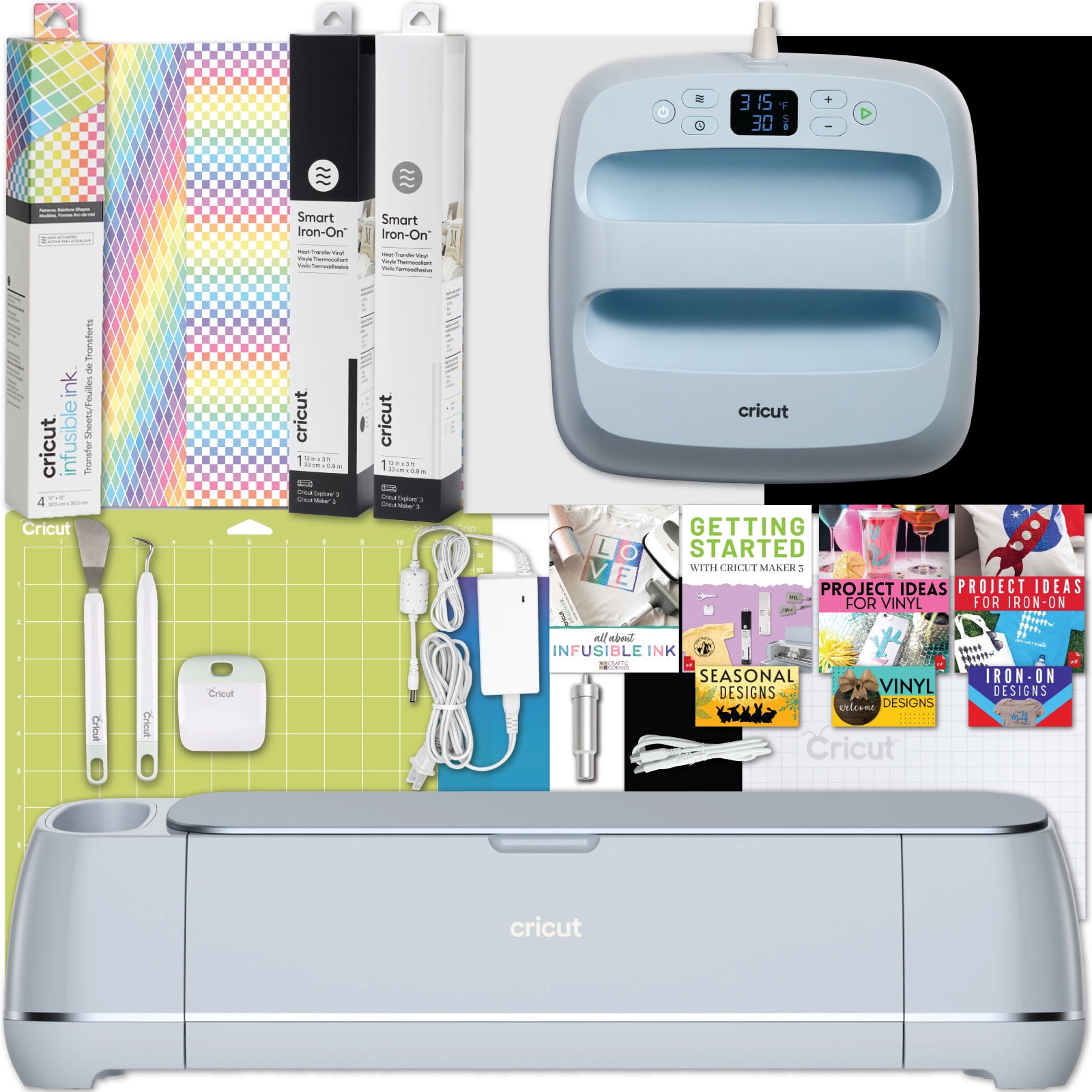 Cricut Maker 3 Cutting Machine with EasyPress 3 Heat Press Combo Bundle for Professional HTV Projects