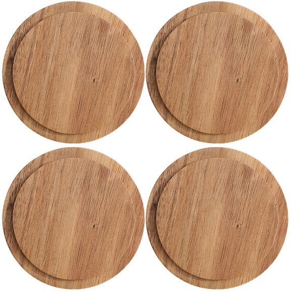 Xing 4pcs Reusable Mug Lid Tea Kettle Lid Wooden Hot Drink Cover Mug Cover for Keeping Warm