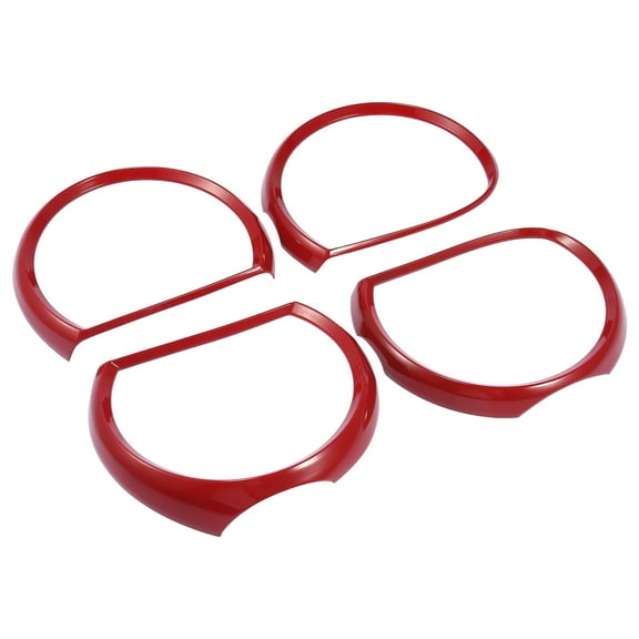 4pcs Front Red Headlight Cover Bezel Trim Car Exterior for Dodge Challenger 2015-2020