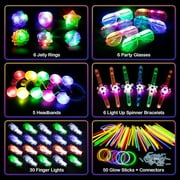 Mocoosy 103PCS Glow in the Dark Party Supplies Light Up Toys Dance Party Favors for Kids, Carnival Neon Toys Bulk Party Pack With Glow Sticks, Glasses, LED Bracelets, Finger Lights, Ring, Headbands