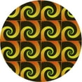 thumbnail image 1 of Ahgly Company Machine Washable Indoor Round Transitional Black Brown Area Rugs, 4' Round, 1 of 7
