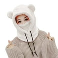 thumbnail image 2 of Koszal Women Hat Solid Color Ear Autumn Winter Windproof Dome Cap for Riding, 2 of 7