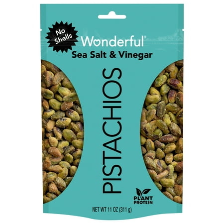 Wonderful Pistachios, No Shells Sea Salt & Vinegar Nuts, 11 Ounce Bag