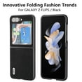 thumbnail image 2 of ELEHOLD for Samsung Galaxy Z Flip5 Genuine Leather Case,Premium Leather Material Shockproof Anti-Scratch Anti-Fingerprint Skin-Friendly Slim Case for Galaxy Z Flip5 2023,Black, 2 of 5