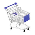 thumbnail image 2 of Baoblaze Mini Shopping Cart Supermarket Metal Handcart Toy Ornament Desktop Organizer blue, 2 of 8
