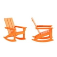 thumbnail image 2 of GARDEN Set of 2 Modern Plastic Outdoor Rocking Chairs for Patio Porch, Orange, 2 of 10