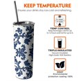 thumbnail image 6 of 20oz Blue and White Pioneer Flower Skinny Tumblers Stainless Steel Tumbler with Lid and Straw,Vacuum Insulated Double Wall Travel Tumbler Cups with Cleaning Brush for Coffee,Tea, 6 of 6