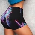 thumbnail image 4 of Logiee Rainbow Spotted White Horse Print Women's Biker Shorts,Workout Gym Shorts,Scrunch Shorts,Tummy Control Hidden Scrunch Running Yoga Shorts-Medium, 4 of 8