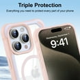 thumbnail image 6 of ELEHOLD Magnetic Designed for iPhone 12 Pro Case, Compatible with MagSafe, Military-Grade Drop Protection Not Yellowing Clear Phone Case for iPhone 12 Pro with Shockproof Bumper,Pink, 6 of 6