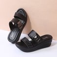 thumbnail image 5 of BONIXOOM Platform Sandals Women Clearance Buckle Platform V-Day Casual Summer Running Shoes For Women Black Size 9, 5 of 9