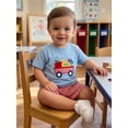 thumbnail image 5 of BemeyourBBs Toddler Baby Boy Back To School Outfit Pre Kindergarten Outfits Little Baby Boy Summer Clothes Casual Apple Pencil In Cart Embroidered ShoShirt and Pockets Plaid Shorts 2 Pcs Set, 5 of 9