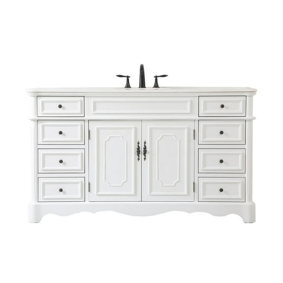 60 inch double bathroom vanity in Antique White
