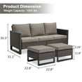 thumbnail image 5 of POCASSY 74.02" Wide Outdoor Wicker Patio Sofa with Ottomans, 5 of 8