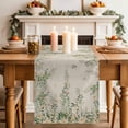 thumbnail image 2 of Table Runner 72 Inches Long for Kitchen Dining, Watercolor Floral Dresser Scarf Farmhouse, Dining Table Decorations for Wedding/Parties, Spring Leaves Flowers Botanical Beige 14 x 72 In, 2 of 8