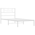 thumbnail image 3 of vidaXL Metal Bed Frame with Headboard White 100x200 cm, 3 of 5