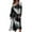 Black, variant on Women's Autumn Winter Casual Fashion V-Neck Long-sleeved Gradient (Floral) Print Long Dress, Black, Size L